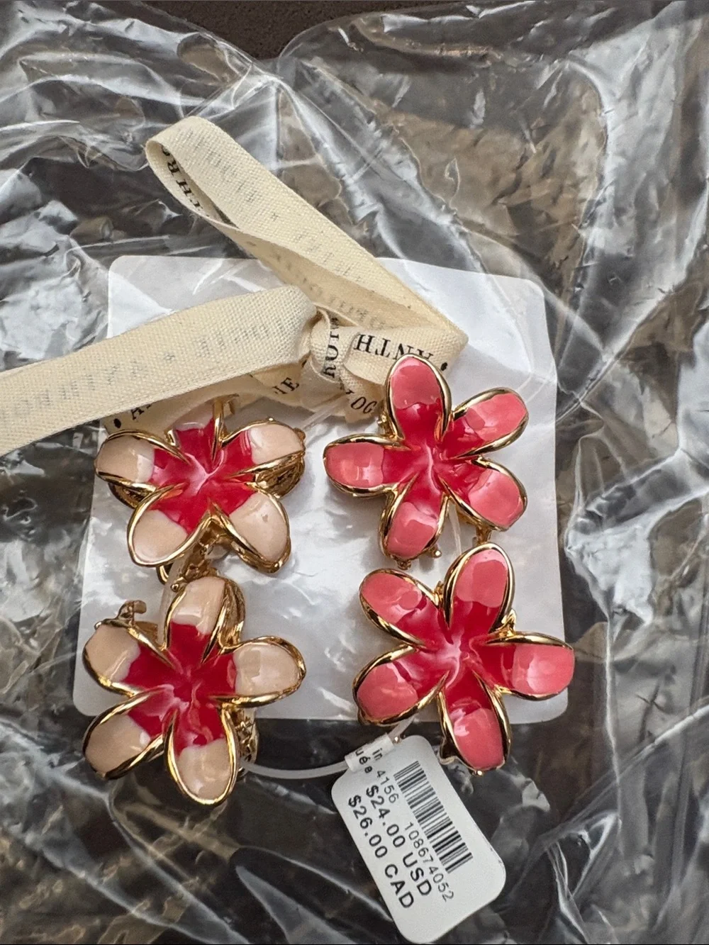Anthropologie Fleur Pink Mini Hair Clips